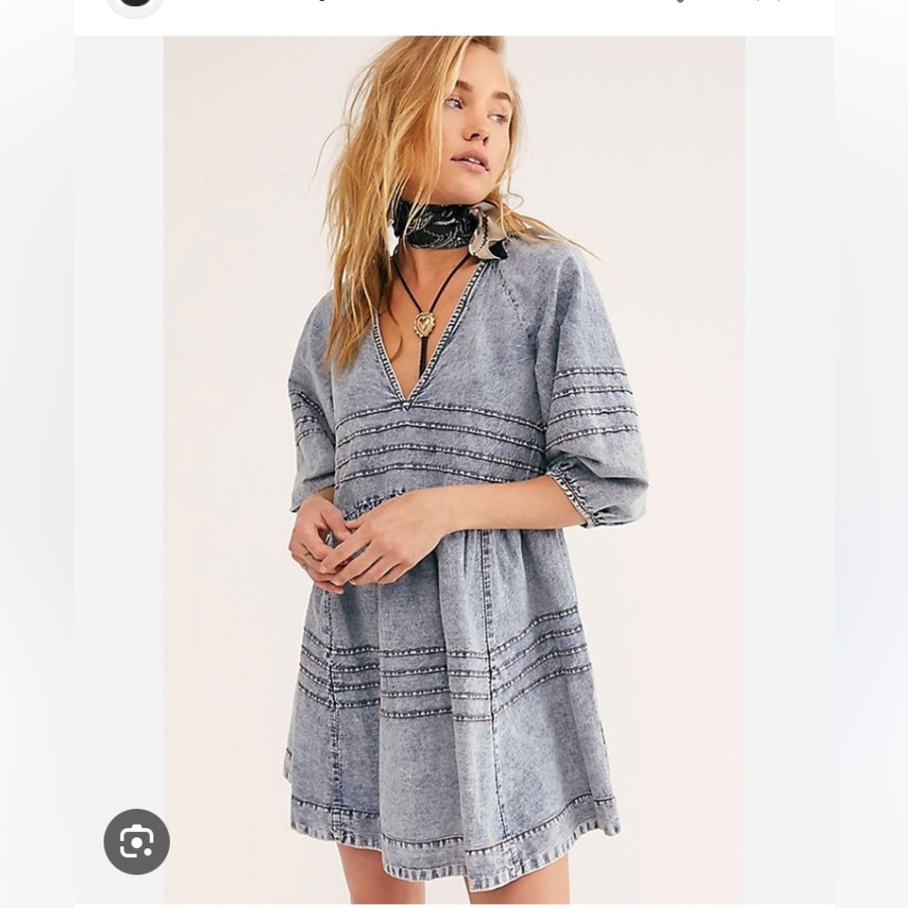 Free People Blue Mini Dress